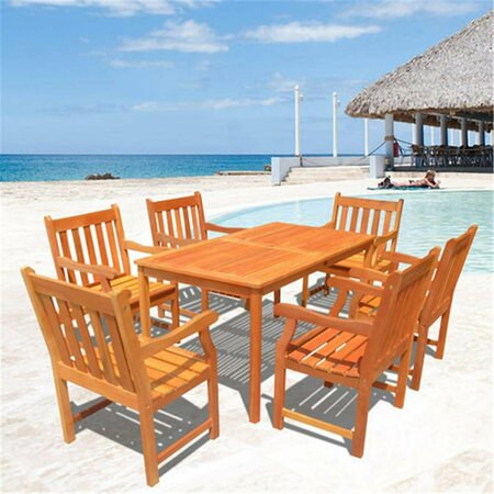 VIFAH Malibu Outdoor 7-piece Wood Patio Dining Set V98SET26